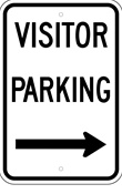 Visitor Parking (Right Arrow) sign