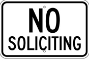 No Soliciting sign