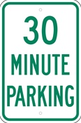 30 Minute Parking sign