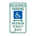 (North Carolina) Handicap Reserved Permit Only Fine (with arrows)
