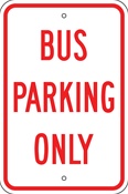 Bus Parking Only sign