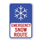 Emergency Snow Route sign