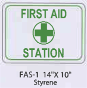 First Aid Station styrene sign