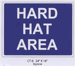 Hard Hat Area styrene sign