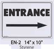 Entrance (Right Arrow) styrene sign