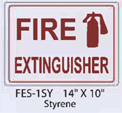 Fire Extinguisher styrene sign
