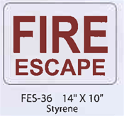Fire Escape styrene sign