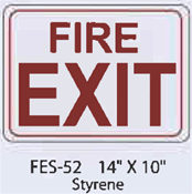 Fire Exit styrene sign