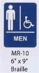 Men (Accessible) styrene sign with braille