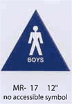 Boys triangular styrene sign