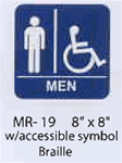 Men (Accessible) styrene sign with braille