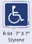 Accessible Symbol styrene sign