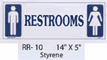 Unisex Restrooms Men/Women symbols styrene sign