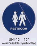 Unisex Men/Women symbols circular styrene sign