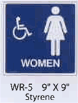 Women with accessible symbol styrene sign