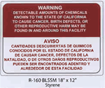 Warning Chemicals in California (English/ Spanish) styrene sign