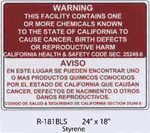 Warning Chemicals in California (English/ Spanish) styrene sign