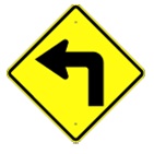 Left Corner Arrow Warning sign