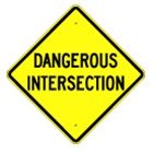 Dangerous Intersection Warning sign
